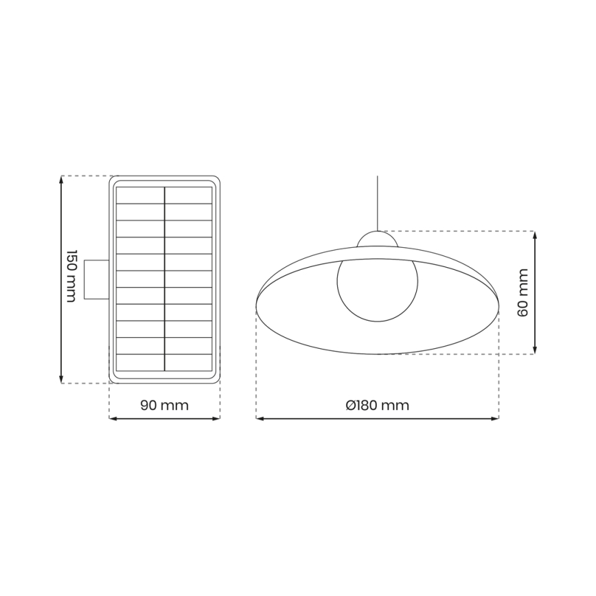 LED Prigušiva solarna viseća lampa sa senzorom za dan/noć LED/6W/3,7V 800 mAh IP44 + Daljinski upravljač
