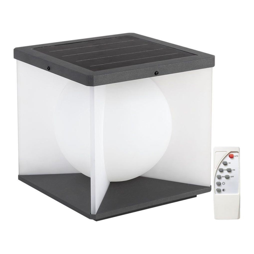 LED Prigušiva solarna zidna lampa LED/8W/3,7V IP65 3000K + Daljinski upravljač