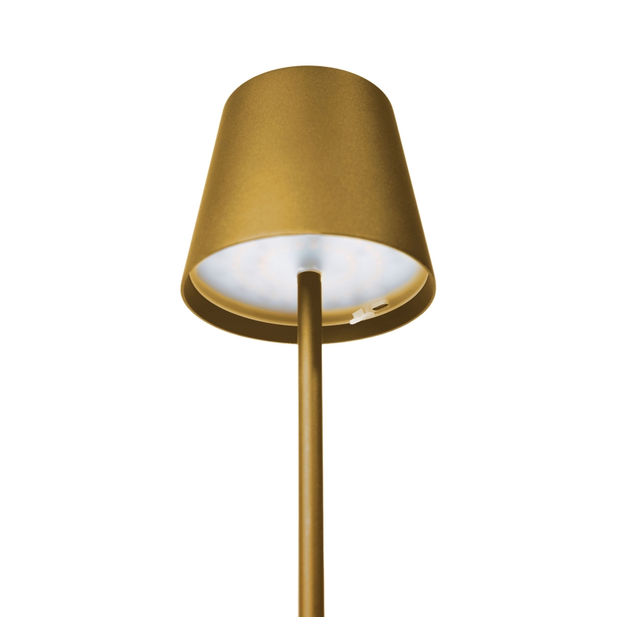 LED Prigušiva vanjska punjiva stona lampa LED/4W/4000 mAh 3000/4000/5500K IP44 zlatna
