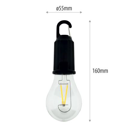 LED prigušiva spoljašnja viseća punjiva svetiljka LED/3W/5V 400 mAh IP44