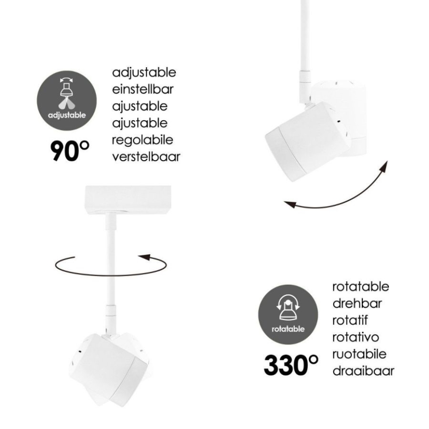LED prigušiva spot svetiljka MANU 1xGU10/5,8W/230V bela