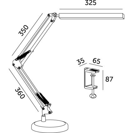 LED Prigušiva stona lampa 2u1 USB TENUIX LED/14W/5V 3000-6000K