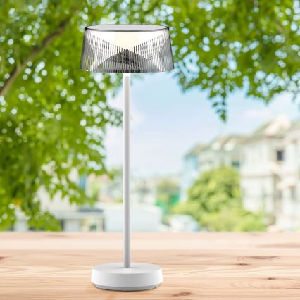 LED Prigušiva dodirna vanjska stona lampa CASABLANCA LED/3,4W/5V USB 3600 mAh IP44 bela