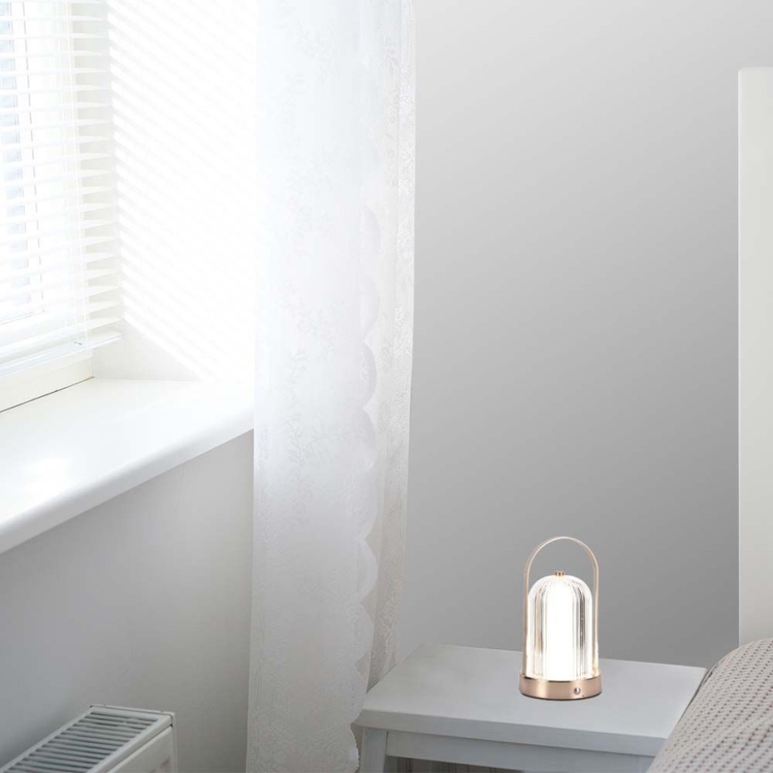 LED Prigušiva punjiva stona lampa na dodir LED/1W/5V 3000-6000K 1800 mAh bakreno