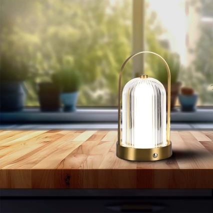 LED Prigušiva punjiva stona lampa na dodir LED/1W/5V 3000-6000K 1800 mAh zlatna
