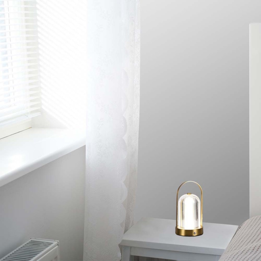 LED Prigušiva punjiva stona lampa na dodir LED/1W/5V 3000-6000K 1800 mAh zlatna