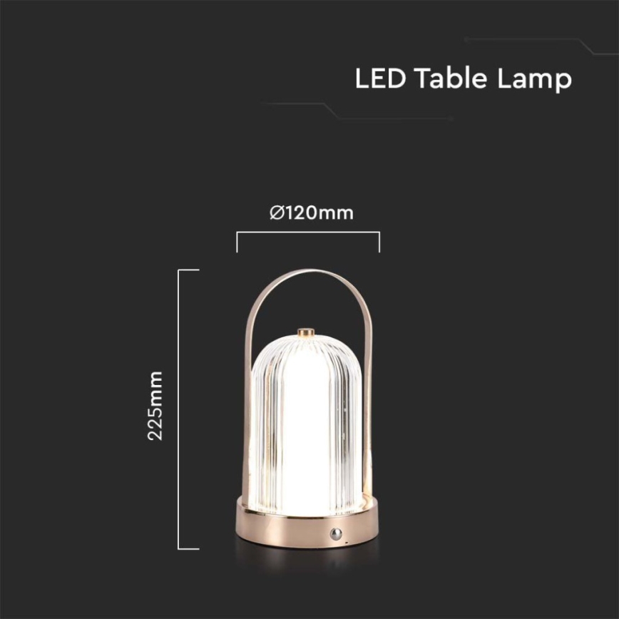 LED Prigušiva punjiva stona lampa na dodir LED/1W/5V 3000-6000K 1800 mAh zlatna
