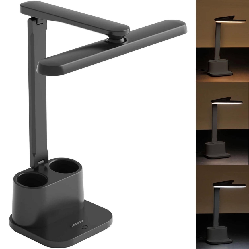 LED Prigušiva stona lampa na dodir BARI LED/6W/230V crno