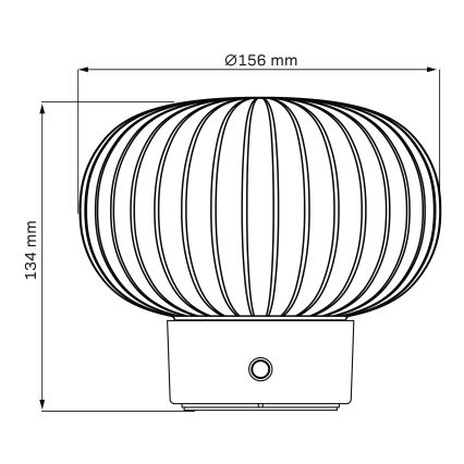 LED Prigušiva stona lampa na dodir LATTE LED/1,8W/5V USB 2000 mAh mat krom/bela