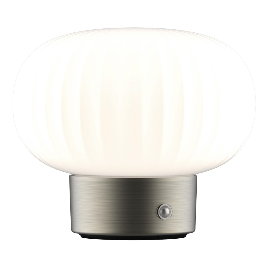 LED Prigušiva stona lampa na dodir LATTE LED/1,8W/5V USB 2000 mAh mat krom/bela