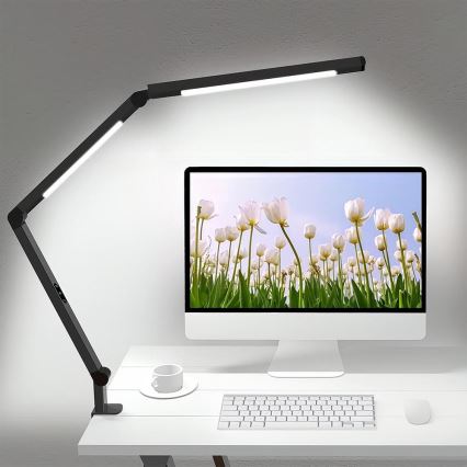 LED Prigušiva dodirna fleksibilna stona lampa POINTIQ LED/12W/230V 3000/4000/5000/6500K CRI 92 crno