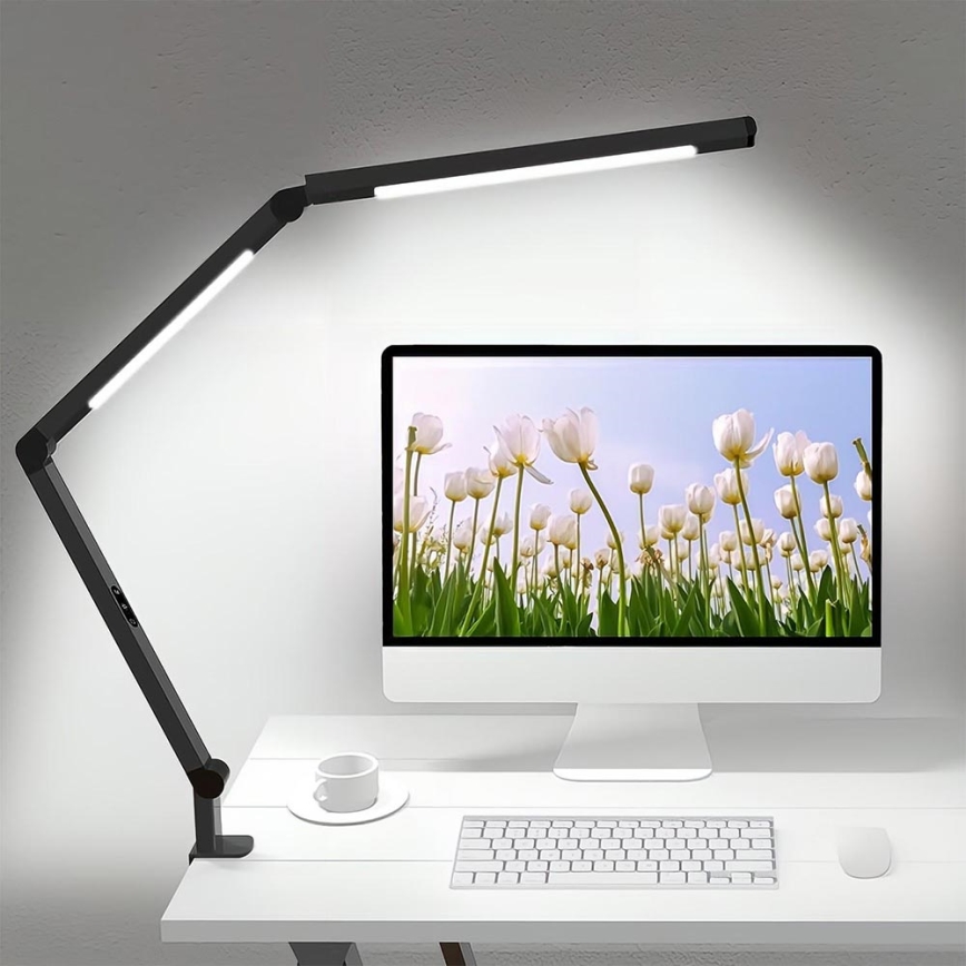 LED Prigušiva dodirna fleksibilna stona lampa POINTIQ LED/12W/230V 3000/4000/5000/6500K CRI 92 crno