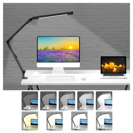 LED Prigušiva dodirna fleksibilna stona lampa POINTIQ LED/12W/230V 3000/4000/5000/6500K CRI 92 crno