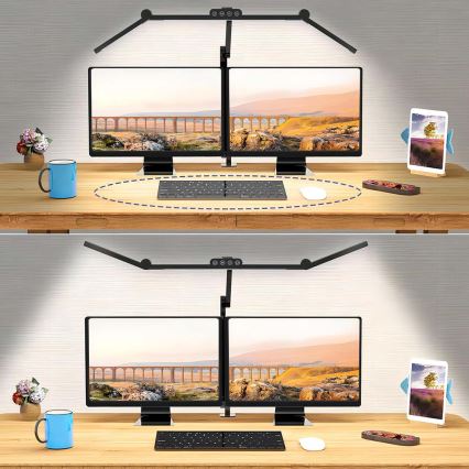 LED Prigušiva dodirna fleksibilna stona lampa LED/24W/230V 3000-6500K CRI 92 crno