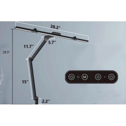 LED Prigušiva dodirna fleksibilna stona lampa LED/24W/230V 3000-6500K CRI 92 crno