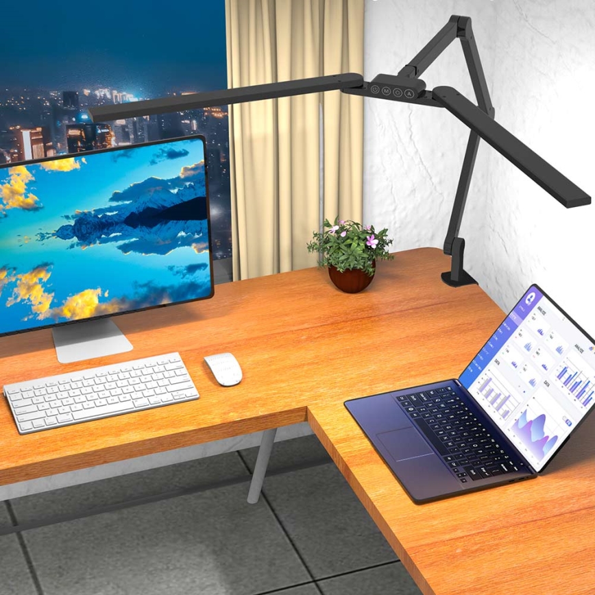 LED Prigušiva dodirna fleksibilna stona lampa POINTIQ LED/24W/230V 3000-6500K CRI 92 crno