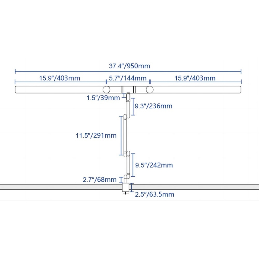LED Prigušiva dodirna fleksibilna stona lampa POINTIQ LED/24W/230V 3000-6500K CRI 92 crno