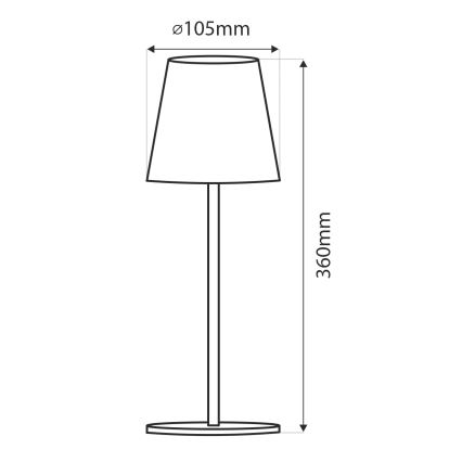 LED Prigušiva stona lampa na dodir LED/5W/5V USB 1200 mAh crno