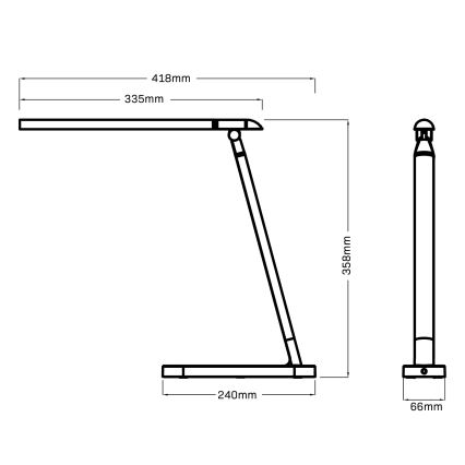 LED Prigušiva stona lampa na dodir MADERA LED/7W/230V USB bela