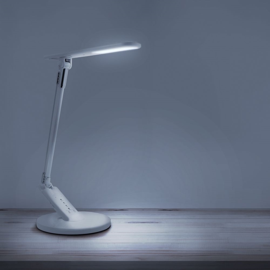 LED Prigušiva stona lampa na dodir OPTIMUM LED/7W/230V USB 3000/4000/6000K bela