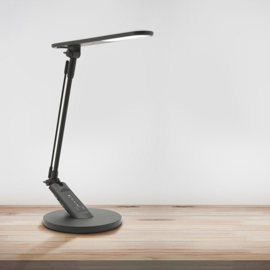 LED Prigušiva stona lampa na dodir OPTIMUM LED/7W/230V USB 3000/4000/6000K crno
