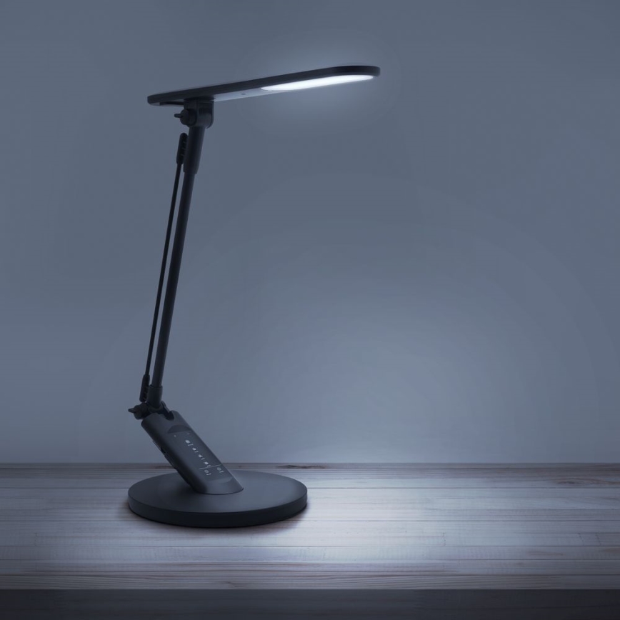 LED Prigušiva stona lampa na dodir OPTIMUM LED/7W/230V USB 3000/4000/6000K crno