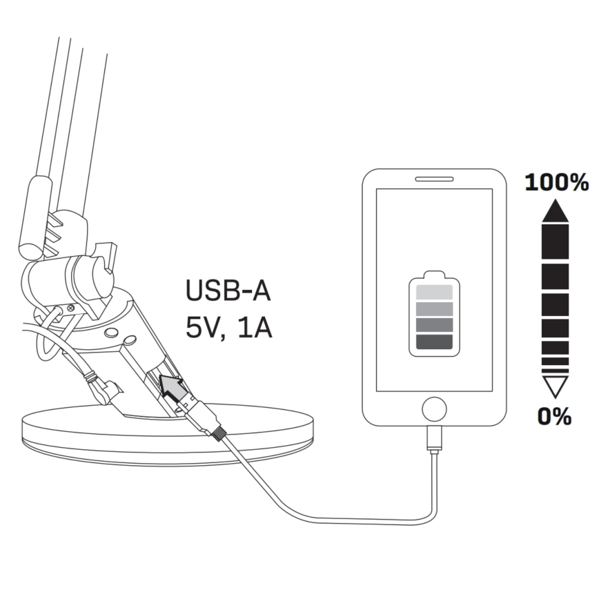 LED Prigušiva stona lampa na dodir OPTIMUM LED/7W/230V USB 3000/4000/6000K srebrno