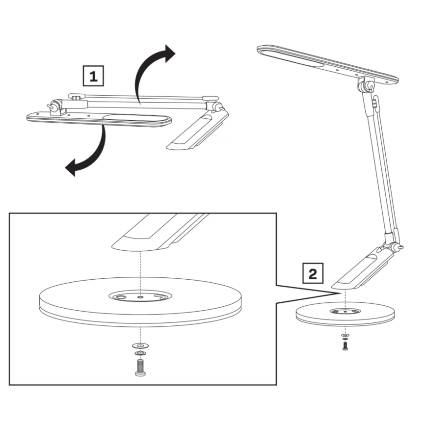LED Prigušiva stona lampa na dodir OPTIMUM LED/7W/230V USB 3000/4000/6000K srebrno