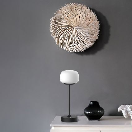 LED Prigušiva stona lampa na dodir RIMINI LED/2W/5V USB 2000 mAh crno/bela