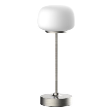 LED Prigušiva stona lampa na dodir RIMINI LED/2W/5V USB 2000 mAh mat krom/bela