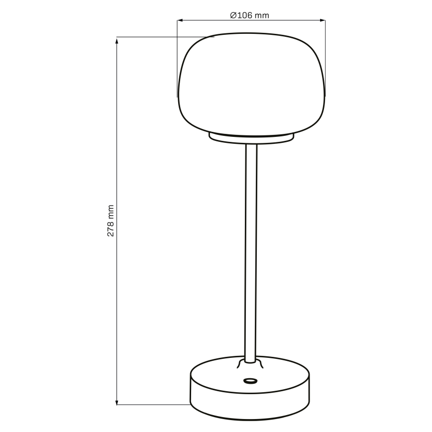 LED Prigušiva stona lampa na dodir RIMINI LED/2W/5V USB 2000 mAh zlatna/bela