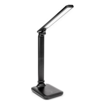LED Prigušiva stona lampa na dodir sa bežičnim punjenjem i USB portom REMUS LED/5W/230V crno