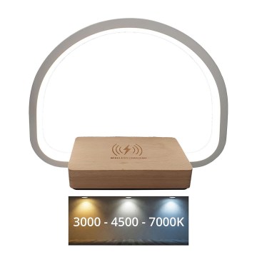 LED Prigušiva stona lampa na dodir sa bežičnim punjenjem LED/10W/5V 3000/4500/7000K