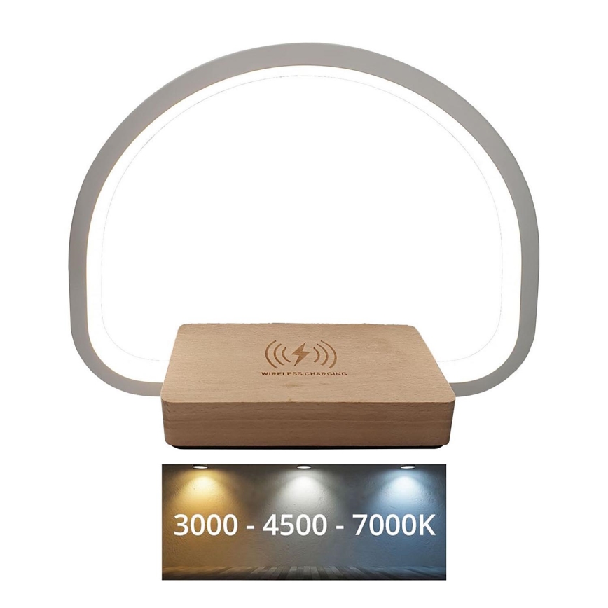 LED Prigušiva stona lampa na dodir sa bežičnim punjenjem LED/10W/5V 3000/4500/7000K