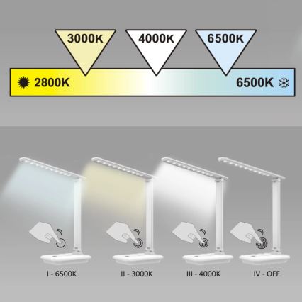 LED Prigušiva stona lampa na dodir VINTO LED/8W/230V crno