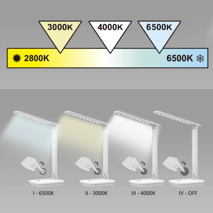 LED Prigušiva stona lampa na dodir VINTO LED/8W/230V crno