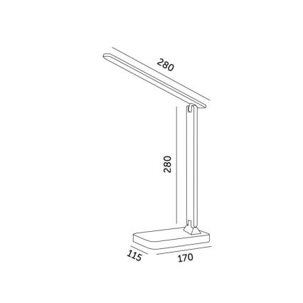 LED Prigušiva stona lampa NOBLITE N LED/7W/230V 3000/4000/6500K crno