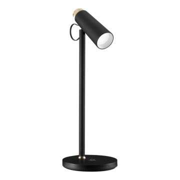 LED Prigušiva stona lampa sa bežičnim Qi punjenjem TIT LED/12W/230V crno