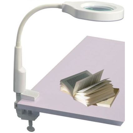 LED Prigušiva stona lampa sa bifokalnim povećalom LED/6W/230V 6000-7000K bela