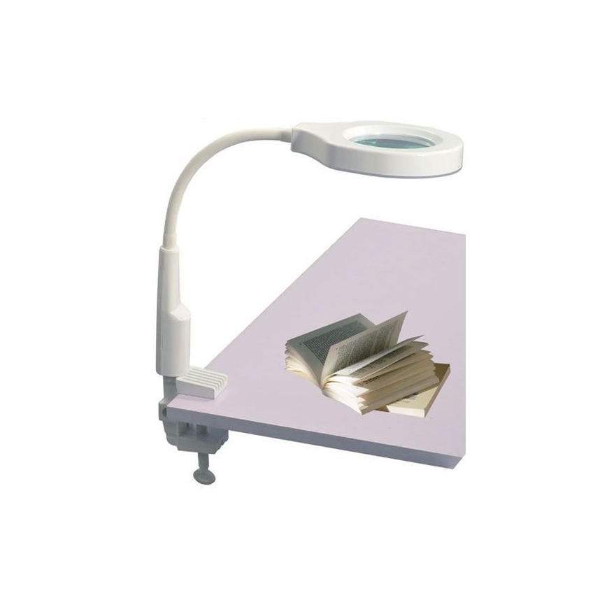 LED Prigušiva stona lampa sa bifokalnim povećalom LED/6W/230V 6000-7000K bela