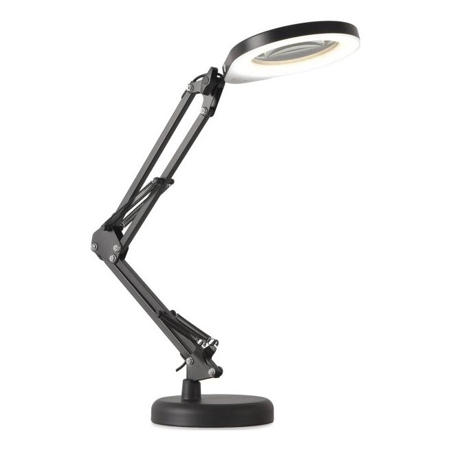 LED Prigušiva stona lampa sa lupom 2u1 AURIQ LOUPE LED/10W/5V 3000/4000/6500K crno