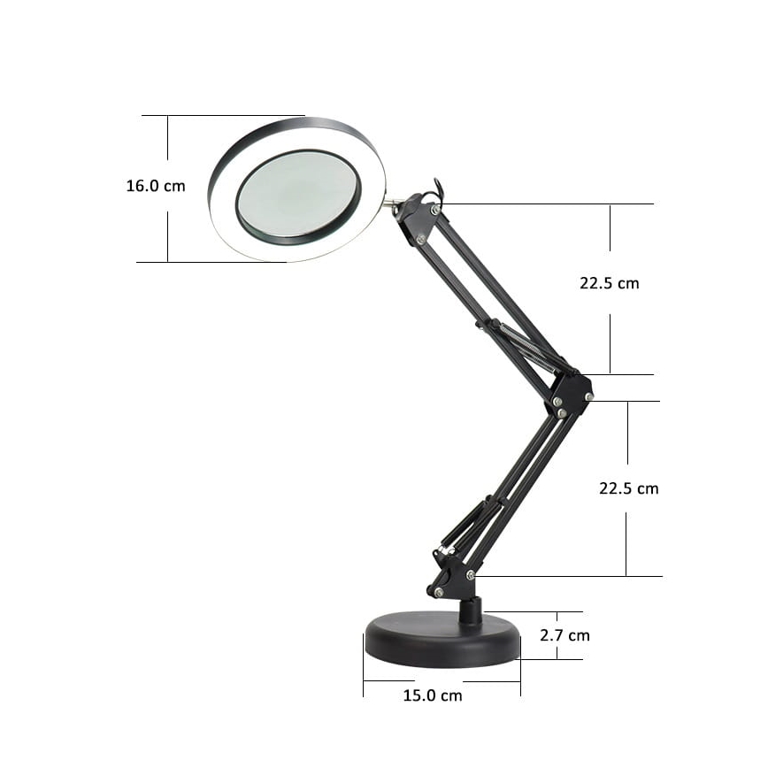 LED Prigušiva stona lampa sa lupom LED/10W/230V 3000/4500/6000K