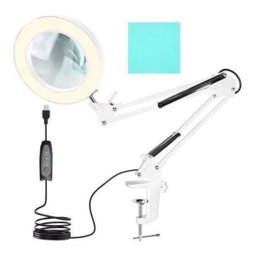 LED Prigušiva stona lampa sa lupom LED/6W/5V 3000K/4000K/6000K bela