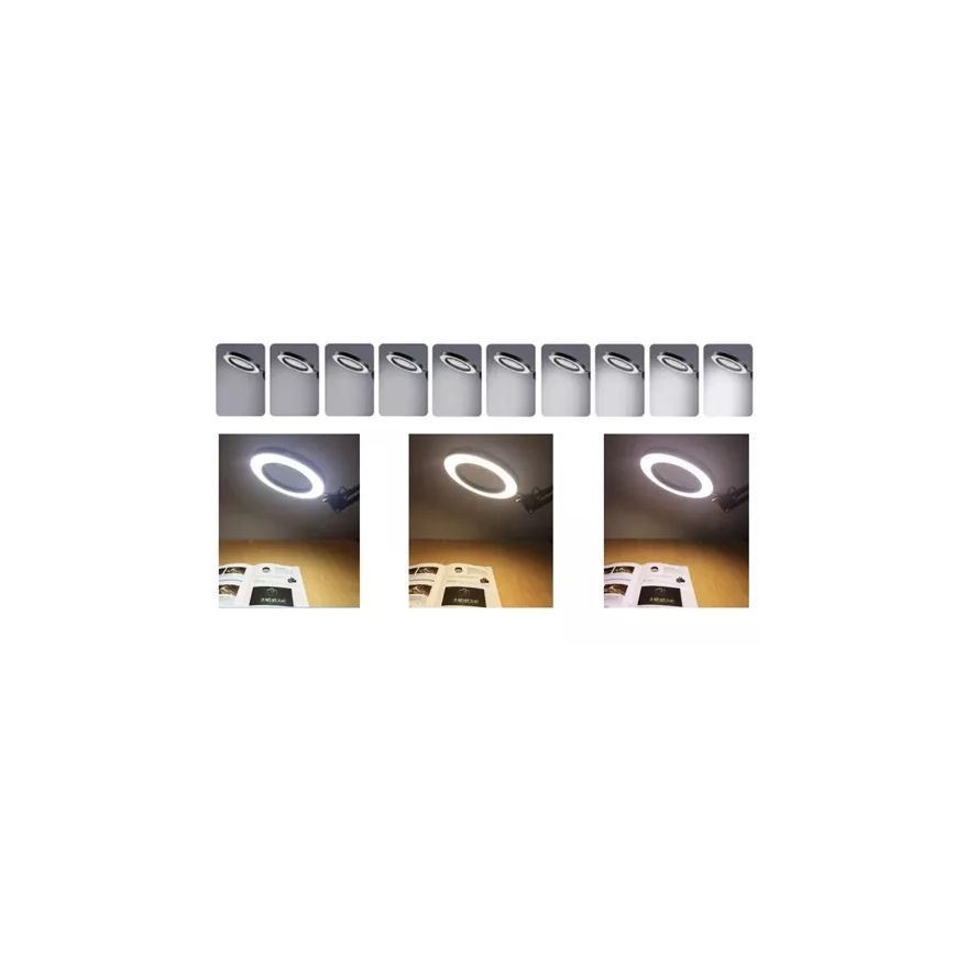 LED Prigušiva stona lampa sa lupom LED/6W/5V 3000K/4000K/6000K crno