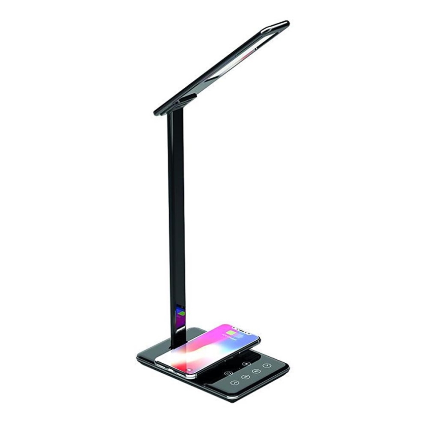 LED Prigušiva stona lampa sa upravljanjem na dodir i bežičnim punjenjem JOY LED/6W/230V+USB crno