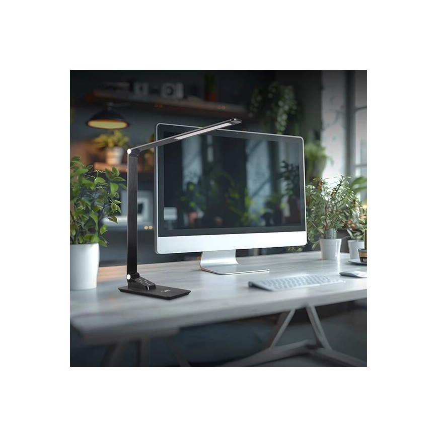 LED Prigušiva stona lampa sa USB LED/7W/230V 3000K/4000K/5500K crno