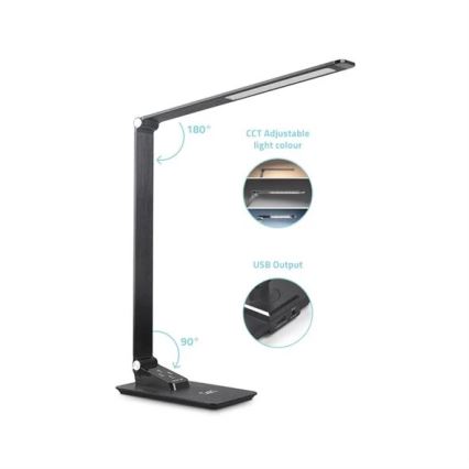 LED Prigušiva stona lampa sa USB LED/7W/230V 3000K/4000K/5500K crno
