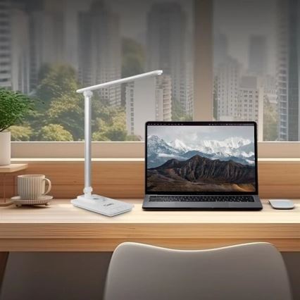 LED Prigušiva stona lampa sa USB LED/9W/230V 3000K/4000K/5500K bela