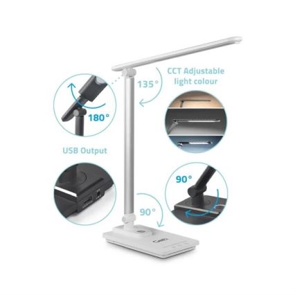 LED Prigušiva stona lampa sa USB LED/9W/230V 3000K/4000K/5500K bela