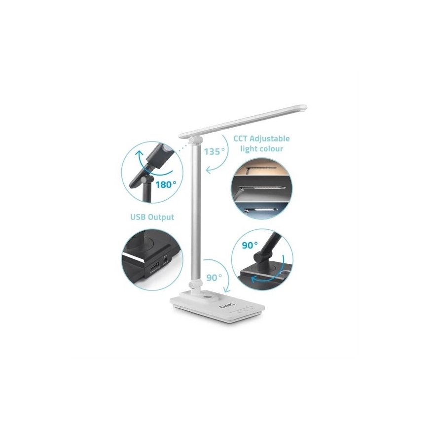 LED Prigušiva stona lampa sa USB LED/9W/230V 3000K/4000K/5500K bela